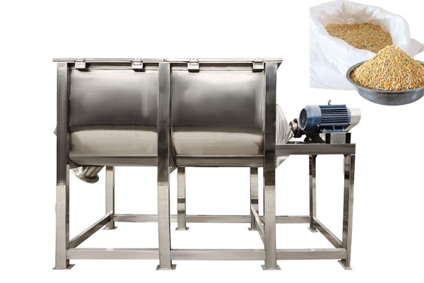 Fixed horizontal chicken feed mixer