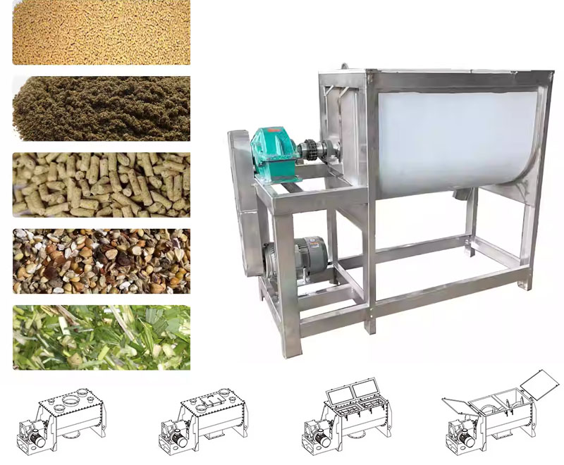 fixed horizontal chicken feed mixer