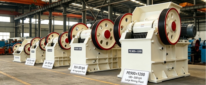 Different models of primary jaw crusher with various capacity for mining project